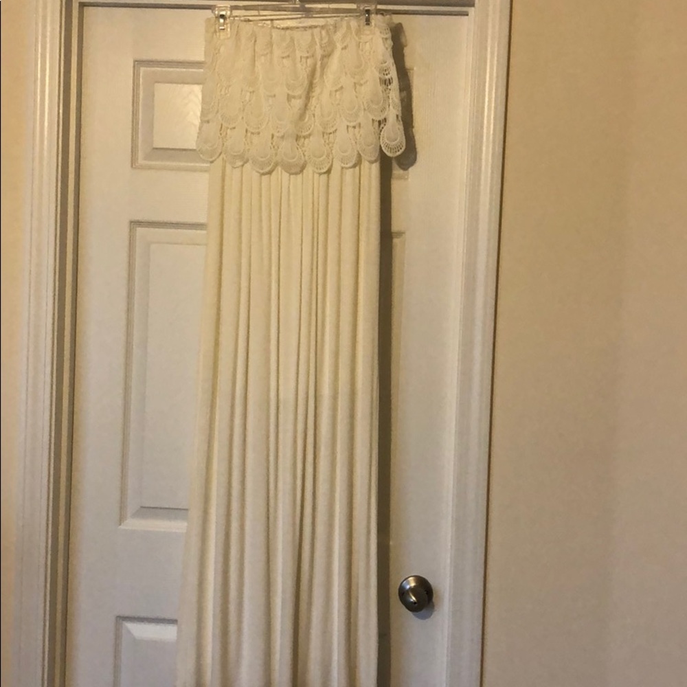 Strapless Lace Top Maxi Dress